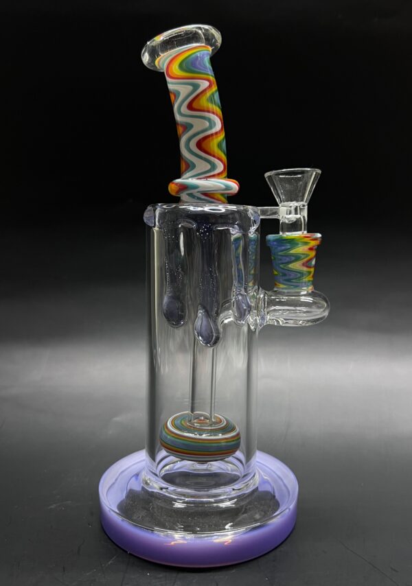 Colored Bent Neck Overflow Glass Hookah Water Bong