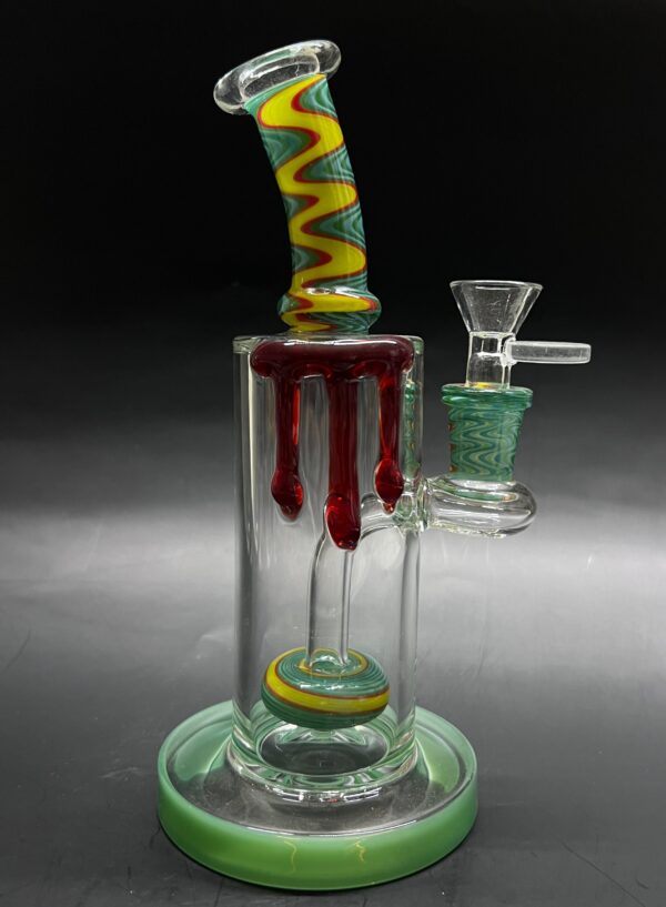 Colored Bent Neck Overflow Glass Hookah Water Bong