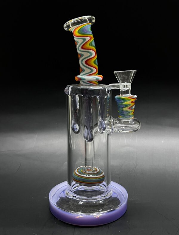 Colored Bent Neck Overflow Glass Hookah Water Bong