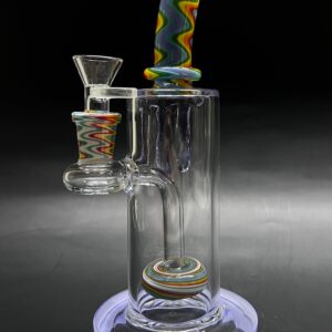 Colored Bent Neck Overflow Glass Hookah Water Bong