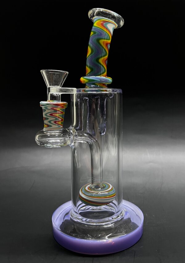 Colored Bent Neck Overflow Glass Hookah Water Bong