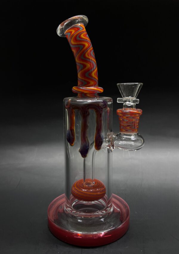 Colored Bent Neck Overflow Glass Hookah Water Bong